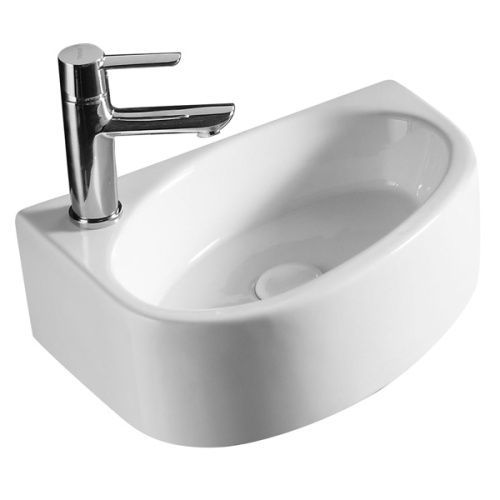 Раковина из санфаянса Azario AZ-4519A 42х29 подвесная цвет белый 1 отверстие под смеситель