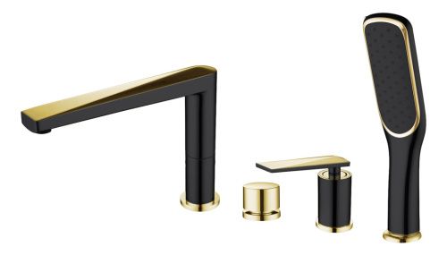 Смеситель Boheme Venturo 380-B на борт ванны черный