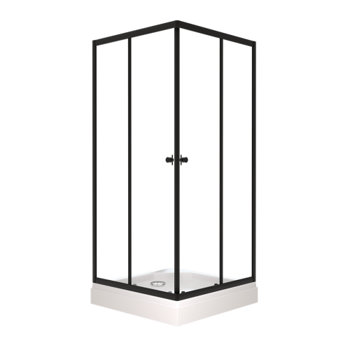 Душевой уголок Тритон Вента Щ0000054465 90х90 стекло прозрачное профиль черный с поддоном