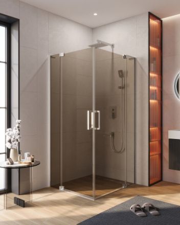Душевой уголок Cezares SLIDER SLIDER-AH-2-70/80-80/90-BR-Cr 70х80 стекло тонированное профиль хром глянцевый без поддона