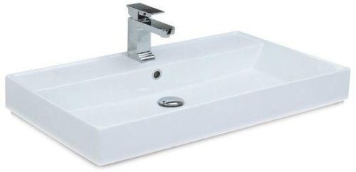Раковина керамическая Aquanet Латина 00242338 76х46 полувстраиваемая цвет белый 1 отверстие под смеситель