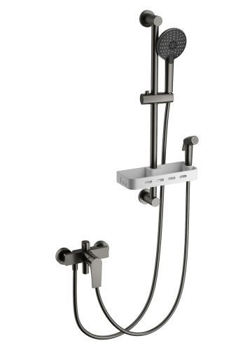 Душевой гарнитур со смесителем Wonzon & Woghand WW-A31003-BGG настенный графит