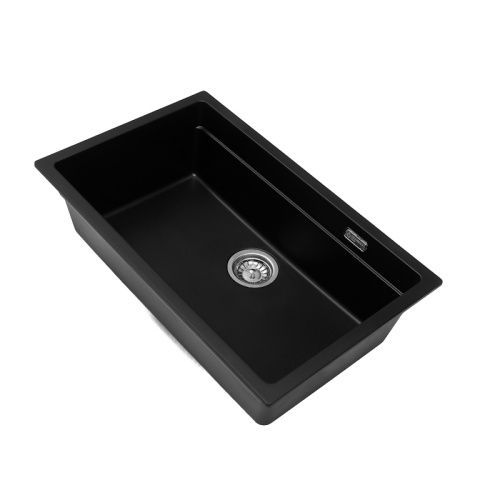 Кухонная мойка Grandex Aqua 500305 73х45 цвет черный металлик поверхность матовая