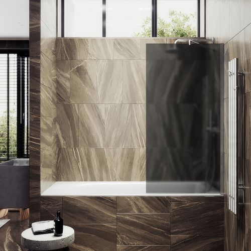 Душевая шторка на ванну Maybah Glass MGV-87-5ш 70х140 стекло тонированное профиль хром ориентация универсальная