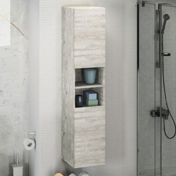 Шкаф-пенал Comforty Верона 00004137140CF 35х32х160 подвесной цвет дуб белый