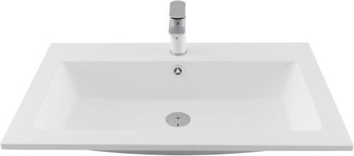 Раковина из литьевого мрамора Aquanet Электра 00326512 80х50 полувстраиваемая цвет белый 1 отверстие под смеситель