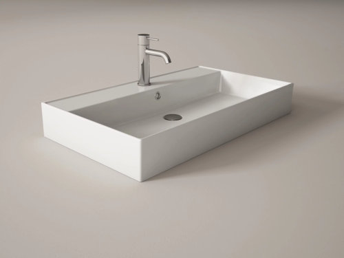 Раковина керамическая Visobath Lila 73519 100х50 встраиваемая цвет белый 1 отверстие под смеситель