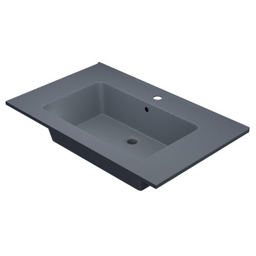 Раковина из искусственного камня Uperwood Parma Quartz 291003006 77х48 полувстраиваемая цвет серый