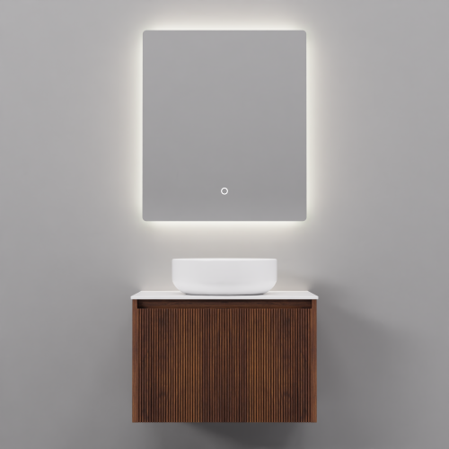 Тумба с раковиной+зеркало Art Decco Camilla (Камилла) ACM06W22S3M0 60x45x40 подвесная цвет черный орех