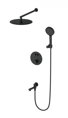 Душевая система Wonzon & Woghand WW-88929010-MB встраиваемая в стену цвет черный с термостатом