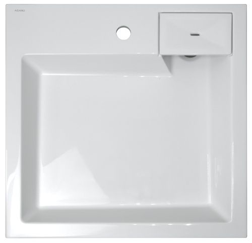 Раковина из литьевого мрамора Azario Slim CS00078302 60х60 подвесная цвет белый 1 отверстие под смеситель