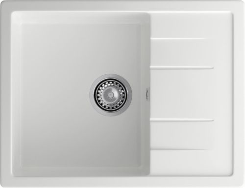 Кухонная мойка Granfest Quadro Q-650L иней 65х50 цвет белый поверхность матовая