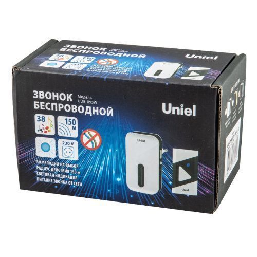 Звонок беспроводной Uniel UDB-095W-R1T1-38S-BL/SL