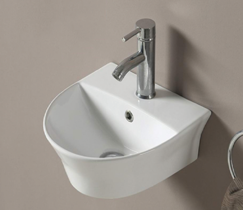 Раковина из санфаянса CeramaLux 78370C 55х43 подвесная цвет белый 1 отверстие под смеситель