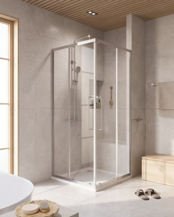 Душевой уголок Cezares RELAX 304 RELAX-304-A-2-90-C-CR 90х90 стекло прозрачное профиль хром глянцевый без поддона