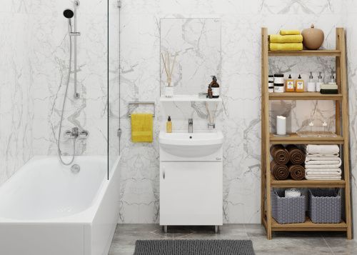 Комплект мебели: тумба 52x44x82 + раковина + зеркало Onika ЭКО 105205 напольный цвет белый