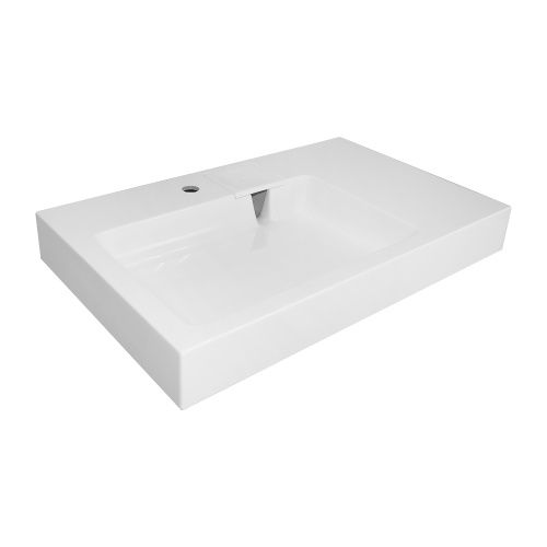 Раковина из литьевого мрамора Azario Ritsa 80 см CS00093810 подвесная цвет белый 1 отверстие под смеситель