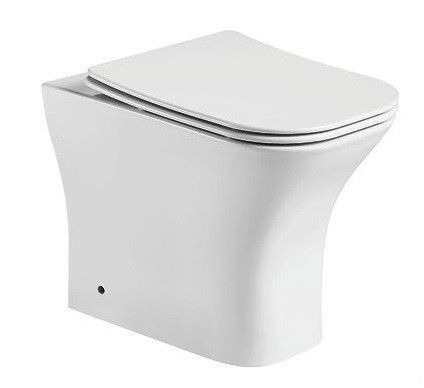 Унитаз приставной CeramaLux 215D белый глянцевый с сиденьем микролифт каскадный смыв