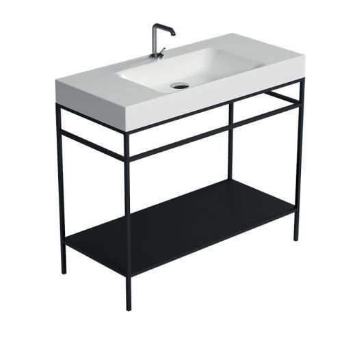 Консоль под раковину Kerasan Cento 924431 100х45х78 напольная цвет черный матовый