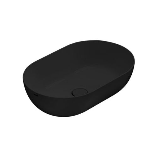 Раковина керамическая Globo T-EDGE B6O54AR 50х40 накладная цвет черный без отверстий под смеситель