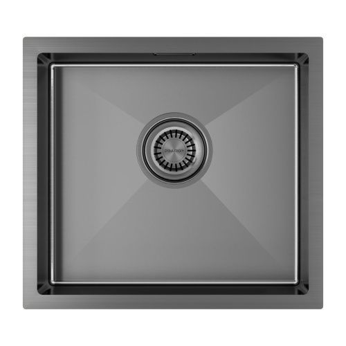 Кухонная мойка Paulmark ALLER 44 UNI PM904444-GM 39х39 цвет вороненая сталь