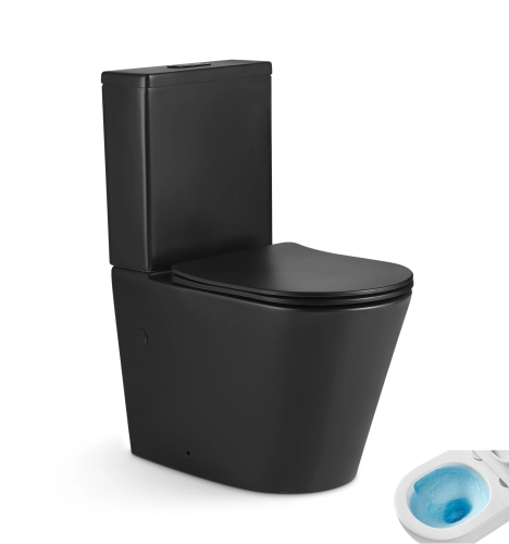 Унитаз напольный с бачком Gid Tornado Tn2189TF-BM (62270Y) черный матовый с сиденьем микролифт безободковый смыв торнадо