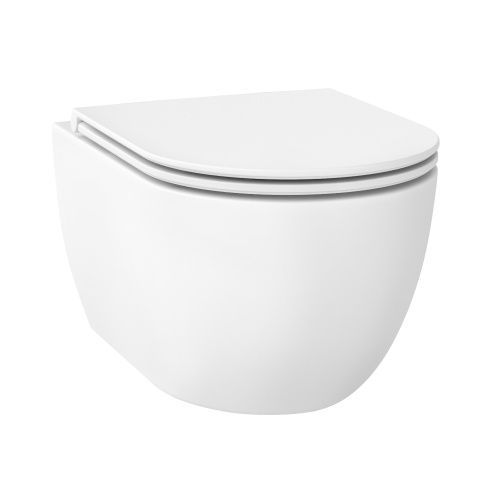 Унитаз подвесной Wellsee Chalice Perfection 182608001 белый матовый с сиденьем микролифт безободковый смыв торнадо