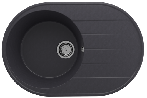 Кухонная мойка Ulgran Quartz Nora 750-08 75х50 цвет черный поверхность матовая