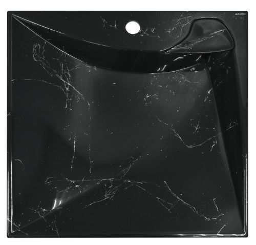 Раковина из литьевого мрамора Azario Gratsiy CS00079879 60х60 подвесная цвет черный глянцевый 1 отверстие под смеситель