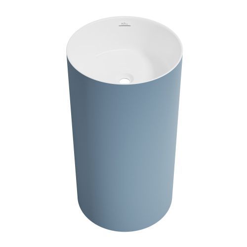 Раковина акриловая Wellsee Chalice Perfection 230621000 45х45 напольная цвет светло-синий/белый без отверстий под смеситель