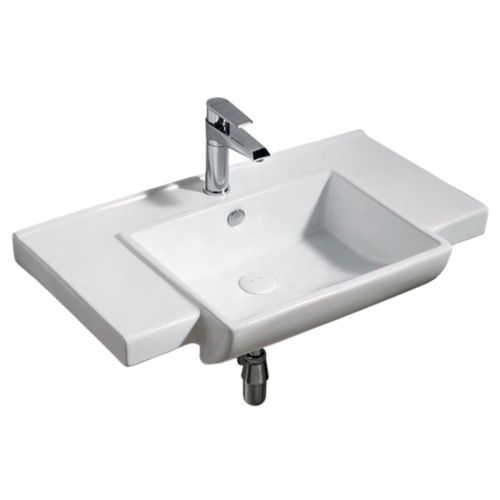 Раковина из санфаянса Azario AZ-40094 80х48 подвесная цвет белый 1 отверстие под смеситель
