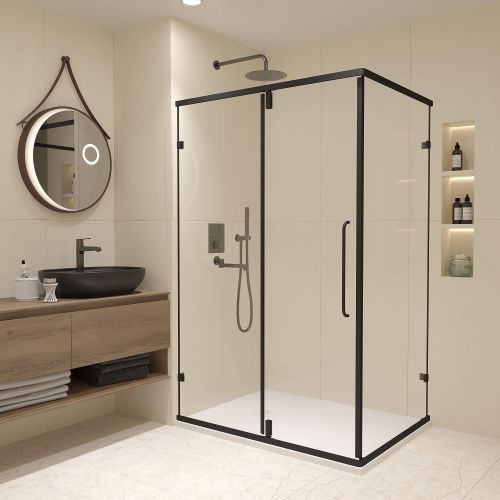 Душевой уголок RGW Classic 350904628-14 120х80 стекло прозрачное профиль черный без поддона