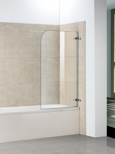 Душевая шторка на ванну WeltWasser WW100 10000001224 80х140 стекло прозрачное профиль хром глянцевый ориентация универсальная