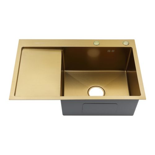 Кухонная мойка Fmark FSC7550C-R 75х50 цвет золото поверхность матовая