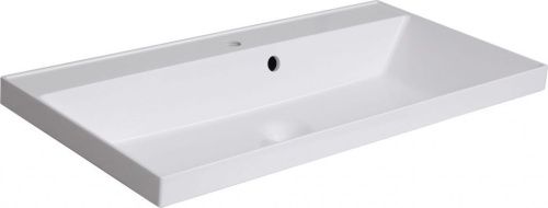 Раковина из литьевого мрамора Aquanet Орлеан 00179396 90х45 полувстраиваемая цвет белый 1 отверстие под смеситель