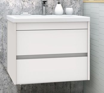 Тумба под раковину Art&Max TECHNO Family-750-2C-SO-BL 75х48х55 подвесная цвет белый глянцевый - фото 2