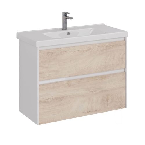 Тумба под раковину LeMark Combi LM03C100T-dub 96х45х65 напольная/подвесная цвет дуб канти/белый