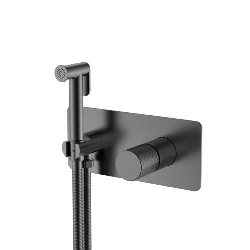 Гигиенический душ со смесителем Boheme Stick 127-GM.4 антрацит