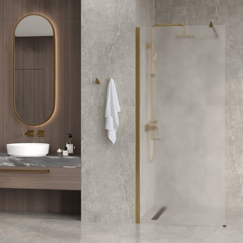Душевая перегородка Wasserkraft Rur 30W 30W39BG-MG 90х200 стекло матовое профиль золото