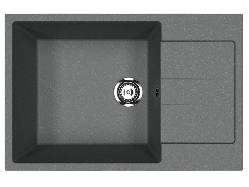 Кухонная мойка Ulgran Classic U-602-343 76х50 цвет антрацит