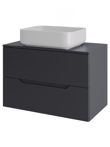 Тумба с раковиной Orange Line Li-70TugMDF+B05-500W 70х46х70 подвесная цвет графит матовый