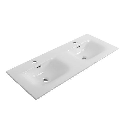 Раковина керамическая BelBagno Uno BB-8099-120-2 120х50 накладная цвет белый 2 отверстия под смеситель