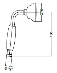 Душевая лейка Cezares CZR CZR-U-D1FC-03/24-M округлая - фото 2