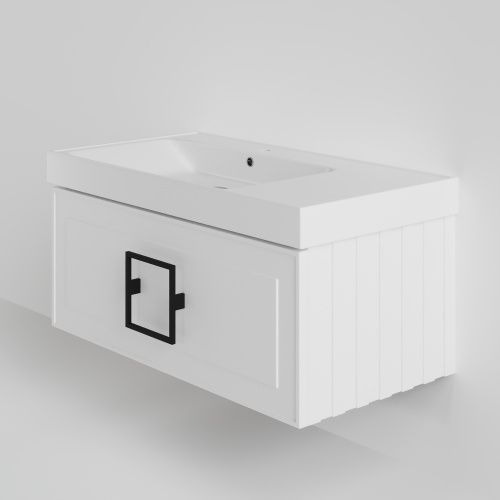 Тумба с раковиной La Fenice CUBO NFNC-01-CUB-B-90-3-90L 90х50 подвесная цвет белый