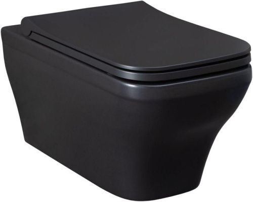 Чаша унитаза подвесная Allen Brau Infinity 4.21011.31 цвет черный матовый без сиденья безободковая каскадный смыв