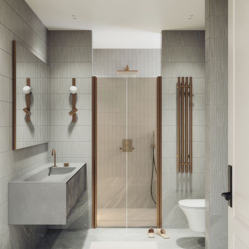 Душевая дверь Maybah Glass MGD-427-2 120х198 стекло тонированное профиль бронза