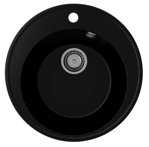 Кухонная мойка Ulgran Quartz Nora 485-07 49х49 цвет черный поверхность матовая