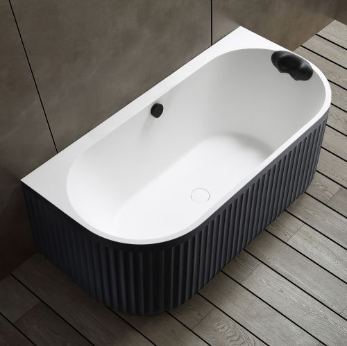 Ванна из искусственного камня Abber Leipzig AM9916BW 170х80 пристенная овальная с каркасом