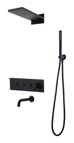 Душевая система Boheme Fusion 130-2-B встраиваемая цвет черный