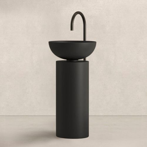 Раковина керамическая Milldue SABA 45 см 5830.22-2 напольная цвет черный матовый без отверстий под смеситель